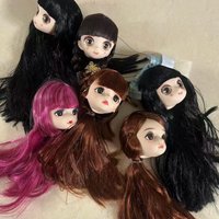 1/6 New Brand Original for Handicraft Material Doll Head cute long hair diy princess cangku