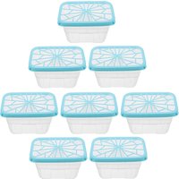 8Pcs Empty Moisture Absorber Box Refillable Reusable Plastic Dehumidifier Container for Closet Wardrobe Basement Humidity