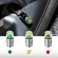 2/8Pc Tire Pressure Monitor Three Color Warning Valve Stem Caps Leak - Proof Seal Universal Fit for Cars Trucks SUVs Motorcycles