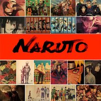 Naruto Poster Bedroom Living Room Bar Wall Decoration Kraft Wall Stickers Naruto Anime Peripheral Toys Dorm Room Wall Hanging