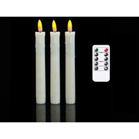 Paquet de 7 pouces de 3 bougies décoratives LED télécommandées, bougies de mariage électroniques sans flamme à piles avec minuterie