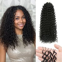 16 inch Water Wave Synthetic Feather Crochet Hair Curly Pre-Separated Knotless Crochet Hair Extensions With Loop For Braiding