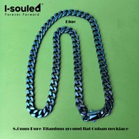 8.0mm Pure Titanium Ground Flat Cuban Necklace Men's Versatile Style
