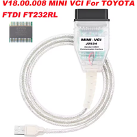 OBD2 Auto Scanner V18.00.008 MINI VCI For TOYOTA TIS Techstream Mini vci FTDI FT232RL Chip J2534 OBD2 Car Diagnostic Cable