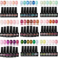 6pcs Nude Jelly Gel Nail Polish Set Sheer Translucent Nail Gel for Manicure Nail Supplies Soak Off UV Led Varnish Summer Nails