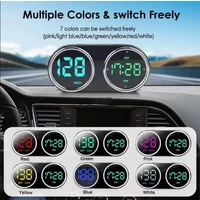 GPS Digital Speedomter Time Clock GPS HUD Over-speed Alarm KMH MPH Speed Meter 7-Color For All Cars Plug And Play