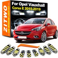 ZITWO 11Pcs Car Interior Light LED Bulb Kit For Opel Vauxhall Corsa E 2015 2016 2017 2018 2019 Map Dome Trunk Glove box Lamp
