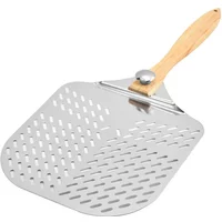 Pizza Spatula Set Wooden Handle Metal Spatula Body Baking Transfer Tool Easy To Remove At Home