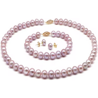 New Pearl AAA 7-8mm Natural South Sea Round Pearl Necklace 18 inches+Bracelet 7.5-8 inch+Earrings 14k Set