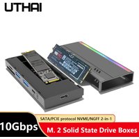 Multi-Functional M.2 Solid State Drive Box NVMe/NGFF Hard Drive Hub TF/SD Card Reader for Storage Expansion