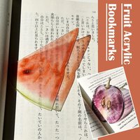 Creative Fruit Acrylic Bookmark Aesthetic Translucent Watermelon Orange Book Mark Ins Style Page Marker Gift for Reader Kids