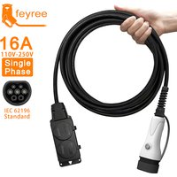 Câble Feyree V2L pour voiture électrique, prise de décharge latérale, chargeur EV Type 2 16A avec prise EU, station d'alimentation extérieure (version améliorée)