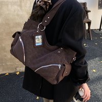 Retro Large Capacity Shoulder Bag Women's Lazy Style Underarm Motorcycle Bag Korean Style Handbag High-End Tote Bag
