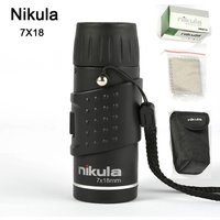 Nikula HD Mini-Monokular-Teleskop, 7 x 18, voll beschichtete Optik, Bak4-Taschenkonzert-Spektiv, große Reichweite für Jagd, Camping