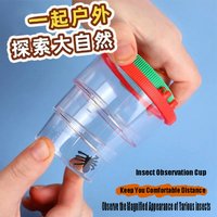 4X Two Lens Insect Viewer Bugs Locket Box Magnifier Plastic Children Insects Observation Box Kids Outdoor Experiment Equipment