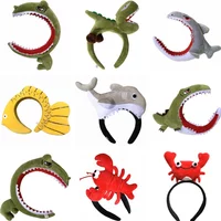 Ocean Children's Day Dress Up Hat Headband Performance Dance Cartoon Headwear Crab Lobster Shark Carp Crocodile Panda Headband