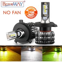 BraveWAY H4 Led Headlight H7 LED Bulb H1 H3 H27 9005 9006 HB3 HB4 H11 LED Fog Lamp 3000K 6000K 8000K White Yellow Green Ice Blue