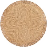 Woven Placemats Woven Tassel Placemats for Kitchen Dining Heat Resistant Braided Round Table Mats with Non-slip for Stylish