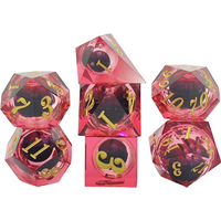 Resin Dice DnD Polyhedral Dice Set, Red Devil's Eye Dice, Suitable for Dragon and Dungeon Role Playing 7-Piece Set D6 D20 D12 D6