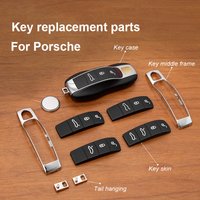 For Porsche Cayenne Panamera Macan 911 718 Cayman 2014-2024 Car Key Case Skin Button Pad Modified Shell Middle Frame Decoration