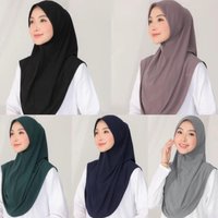 Muslim Wrinkle Undercap Hijab Soft Stretchy Underscarf Pure Color Hijab Outdoor Bonnet New Women Full Cover Inner 65*52cm