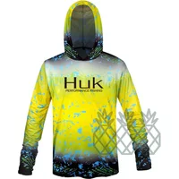 HUK Fishing Shirts Long Sleeve Hoodie Summer Sun Protection Lightweight Performance Tops Pro Anti Mosquito UPF 50+ Fishing Wear