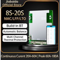 Jiabaida Automatic Identify 8S-20S 3.2V LFP 3.7V NMC Bluetooth Smart BMS 9S 10S 13S 14S 15S 16S 24V 36V 48V 40A 50A 60A 80A