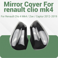 Glossy Black Car Side Door Rearview Mirror Cover Cap For Renault Clio 4 Mk4 / Zoe / Captur 2012-2019 Mirror Case