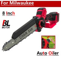 3000W 8 Inch Electric Chainsaw With Oil Tank Safety Hand Guard Woodworking Garden Chain Saw Power Tool For Milwaukee 18V Battery