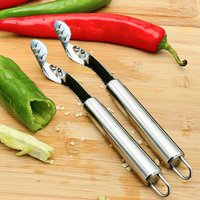 Stainless Steel Jalapeno Corer Remover Serrated Slice Effortless Deseeding Jalapeno Tool Multifunctional Convenient
