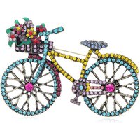 AliExpress SayMakerLace Personalized Creative Fashion Colorful Rhinestone Bicycle Brooch Vintage Luxury Badge For Women Men Clothing Accessories Gifts