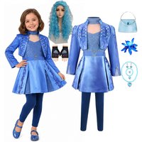 Descendant 2026 Movie Role Play Costume 3Pcs Wicked Wondland Kid Chloe Cosplay Clothing Girl The Rising of Red Halloween Apparel