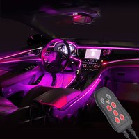 64 Colors Optical Fiber Neon Atmosphere Light Strip Multiple Modes Sound Control USB Car Interior Lights Decorative Ambient Lamp