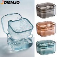 1PCS Portable Retainer Case with Cleaning Basket, Multifunctional Denture Bath for Dentures, Bridges, Partial Dentures & Braces