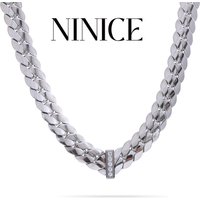 NiNice Stainless Steel Cuban Chain Collar Necklace High Quality Zircon Texture Charm Fashion Jewelry Accessories New