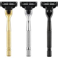 Men 's Manual Razor Handles for Mach 3 Razor Blades ,Replaceable Razor Blade Holder