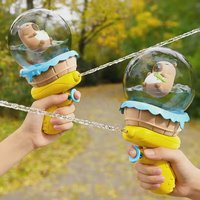 Kids Capybara Water Gun Toy with Light Detachable Water Tank Leakproof Summer Outdoor Beach Pool Shooting Game Toy for Children