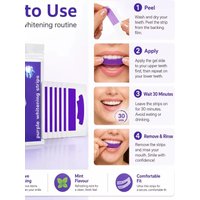 Purple Teeth Whitening Strips 14 Pcs, Gentle Enamel Safe Dental Whitening Kit for Stain Care and Bright Smile.