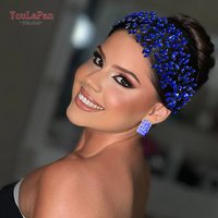 YouLaPan Multi Colored Rhinestones Hair Accessories Wedding Bridal Headband Banquet Party Hair Band Handmade Headpiece HP237