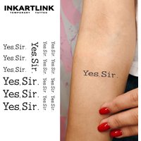 Yes sir Temporary Tattoo,Lasts To 15 Days New Technology Magic Waterproof Semi Permanent Sticker.