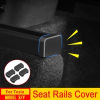 4pcs Seat Rail Cover Protector For Tesla Model 3 Y Juniper Accessories 2026 -2021 Rear End Pieces Backseat Slide Protection Mats