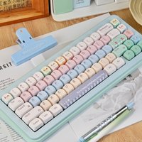 New Candy PBT Keycaps Set,130 Keys Doubleshot MOA Profile Dye-Sublimation Cute Custom Keyboard Keycap For Mechanical Keyboards