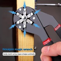 15.24/20.32cm Torque-Adjustable Hex Wrench, 2-in-1 Multifunctional Open-End Repair Wrench, Non-Slip Handle High-Torque Socket Wrench, for Car, Motorcycle, Bicycle Repair, Electrician, Mechanic,