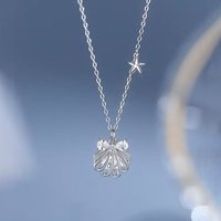 Silver Color Starfish Zircon Hollow Geometric Pendant Necklaces for Women Fashion Jewelry Romantic Accessories