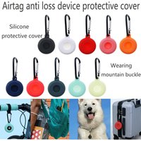 1/3/5PCS Airtag Anti Lost Silicone Protective Case With Buckle For Apple AirtagTracking Locator Pet Anti Lost Keychain