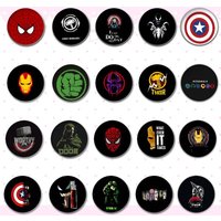 Cool I-Iron S-Spider Man C-Captain H-Hulk Badges Round Brooch Cute Cartoon Idol Cosplay Badges Backpack Clothing Jewelry Pins