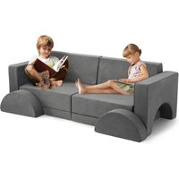 8pcs Modular Kids Play Couch Child Sectional Sofa Convertible Sofa Play Set Foam and Floor Cushion for Boys Girls Playroom