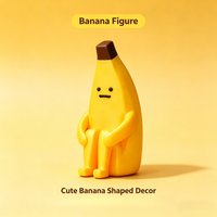 Creative Craft Banana Figurine Computer Monitor Decor,Personalized Animal Collectible Figurines Crafts for Home Office Decor.