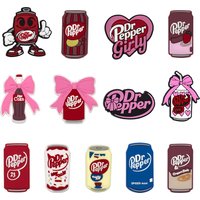 13-100pcs Dr Pepper Soda Bottle Drink Shoe Charms Shoes Accessories Decoration Buckle Fit Clog Sandal Wristbands Accessory