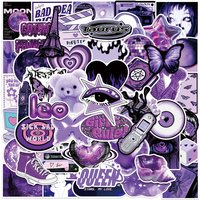 10/30/50PCS Purple Y2K PVC Sticker Aesthetic DIY Decoration Phone Laptop Luggage Skateboard Graffiti Decals